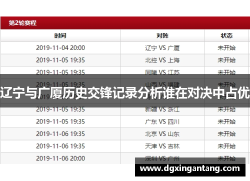 辽宁与广厦历史交锋记录分析谁在对决中占优
